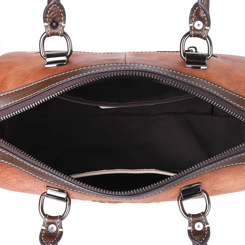 Женская сумка через плечо из натуральной кожи с цветочным принтом|Сумки ручками|