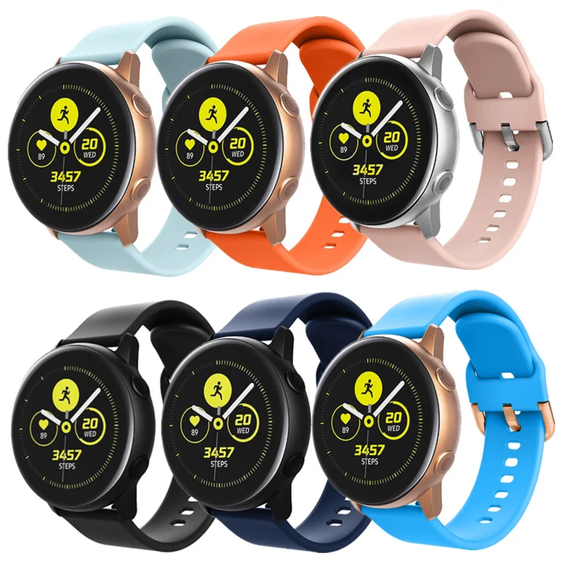 

Ремешок сменный однотонный для Samsung Galaxy Watch Active/Active 2 /Huawei Amazfit