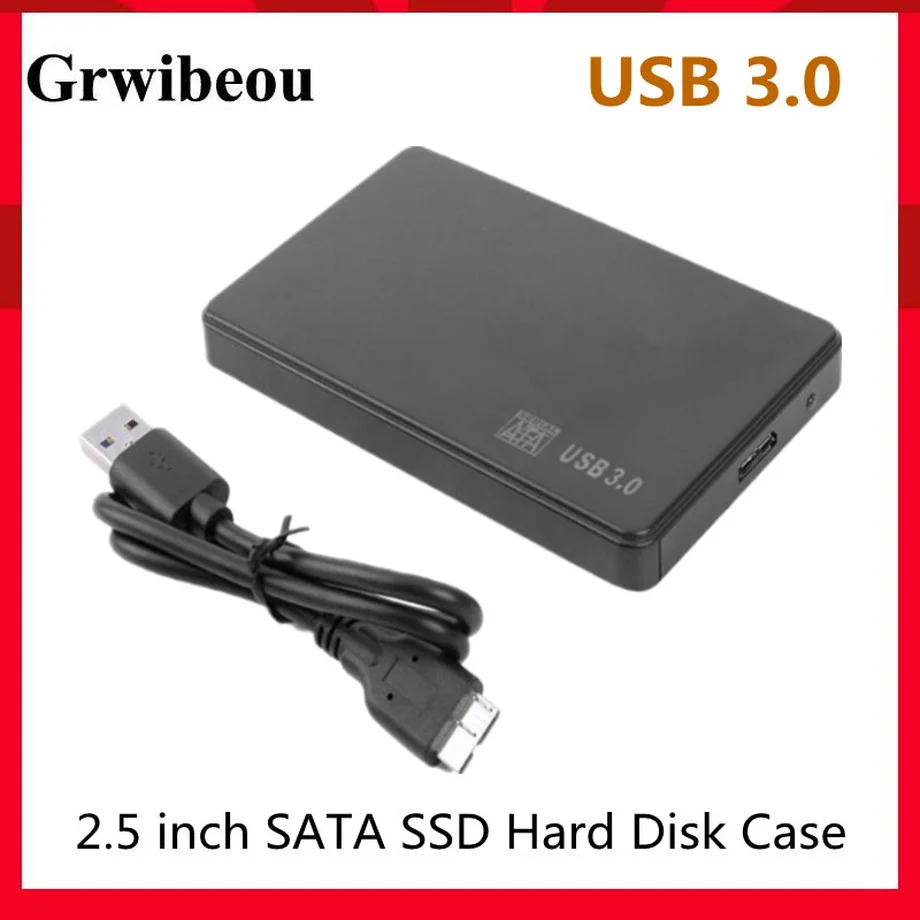

Grwibeou 2.5 Inch HDD SSD Case USB3.0 to SATA Hard Disk Box 5Gbps SD Disk Case HDD External Hard Drive Enclosure for Notebook PC