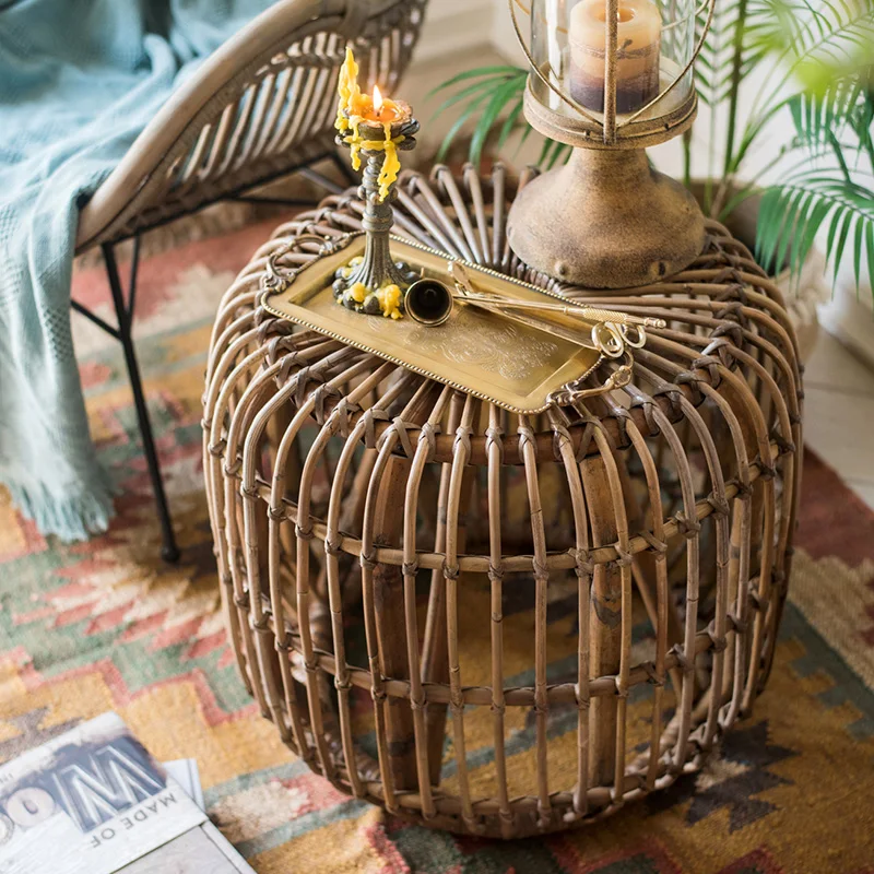 Southeast Asian style natural rattan coffee table |