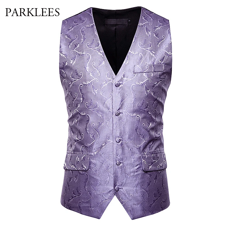 Жилет Мужской Жаккардовый с V образным вырезом элегантный однобортный пиджак