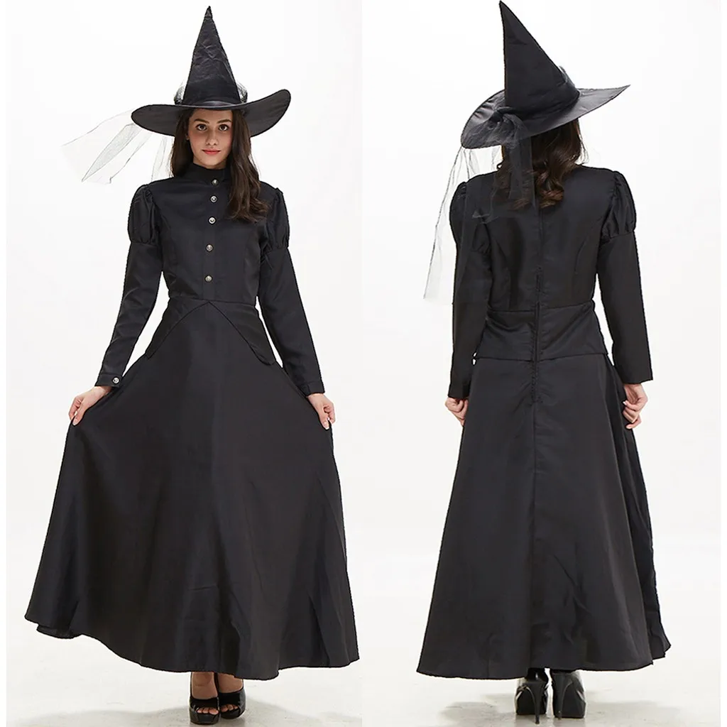 Женский костюм для косплея на Хэллоуин черная ведьма Танцевальная вечеринка