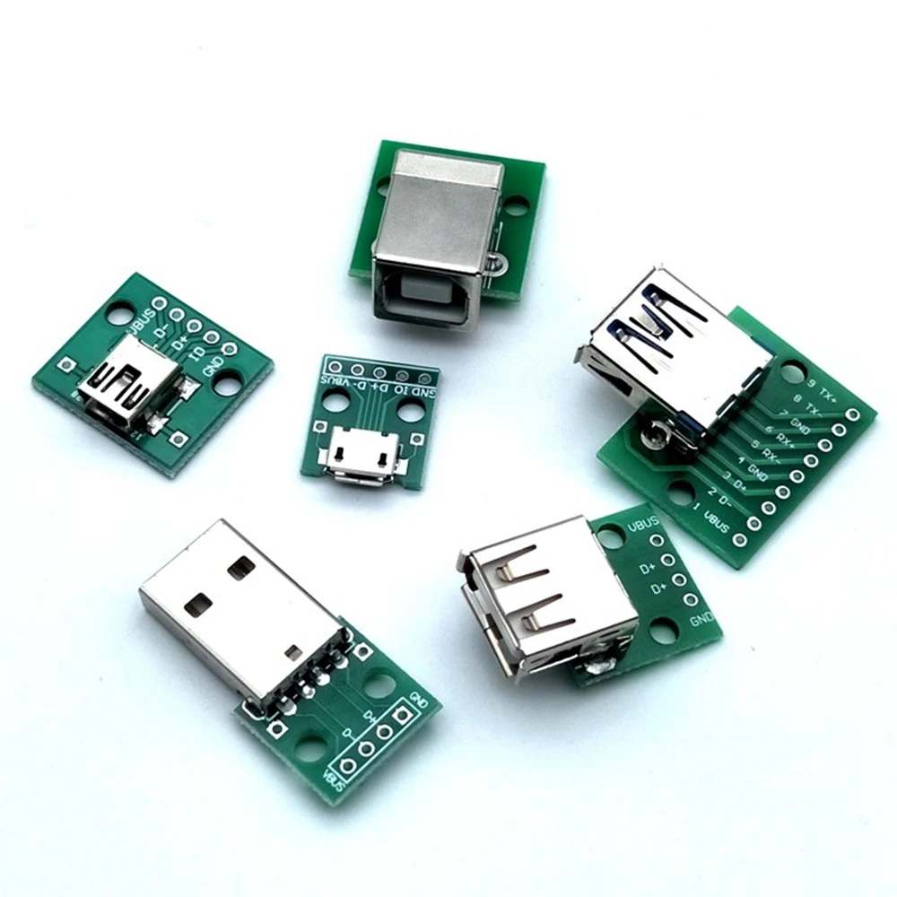 1 шт. Micro Mini USB A Stecker USB 2,0 3,0 Женский USB B Stecker интерфейс zu 2,54 мм DIP PCB адаптер 1 шт. Micro Mini USB A Stecker USB 2,0 3,0 Женский USB B Stecker интерфейс zu 2,54 мм DIP PCB адаптер