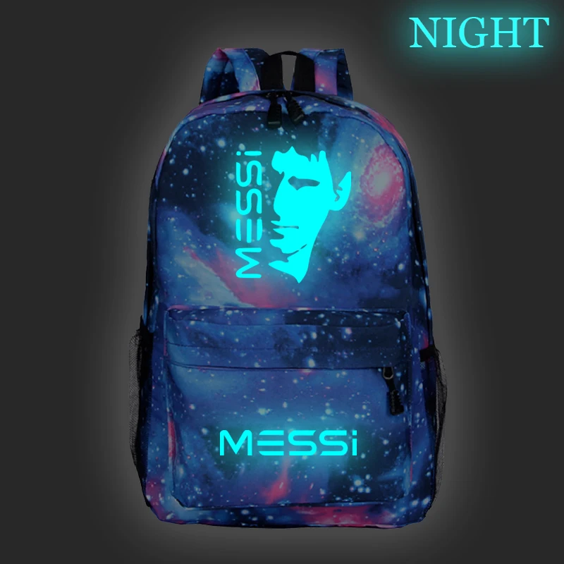 

Hot Sale Messi Luminous Bags Fashion New Pattern Schoolbag Teens Men Women Travel Knapsack Boys Girls Students School Backpack