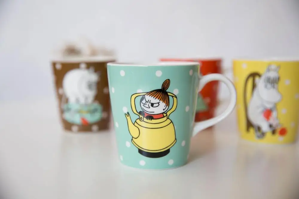 Зеленый Муми-троллями Необычные чашки и кружки с Муми-троллями tazas de ceramica creativas canecas criativa любимая Версия Милая кружка - Цвет: Зеленый