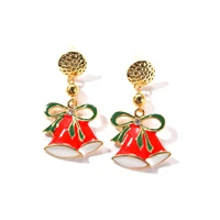 red oil drop christmas bell pendant earrings womens new christmas earrings earrings