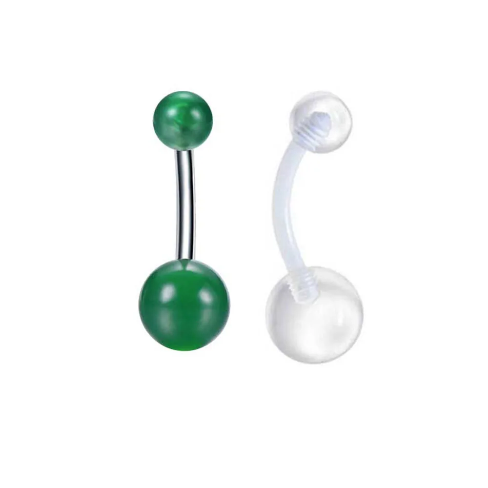 Set2PCS опал камень пупка кольцо сексуальная женщина пирсинг живота Штанга