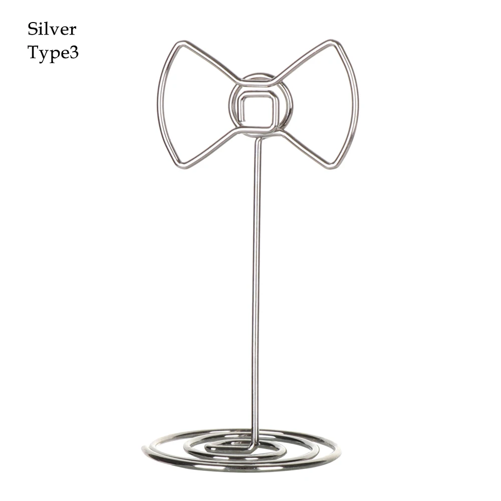 type3 - Silver 1 шт., зажимы в форме луны и звезд, папки для заметок, свадебные сувениры, карты, фото, стенд, настольные номера, держатель, зажим для бумаги, настольный декор - Цвет: type3 - Silver