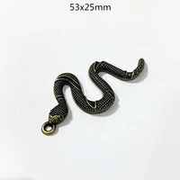 zodiac charms 3d cute snake small pendant vintage amulet handmade diy women earring necklace jewelry makeing accessories