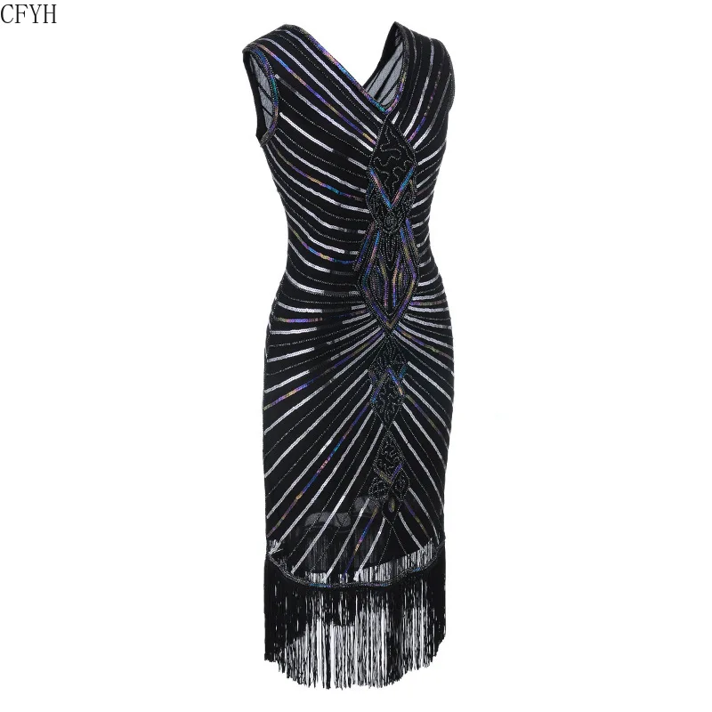 Женское платье с V-образным вырезом рукавом-крылышком и бахромой | Женская одежда