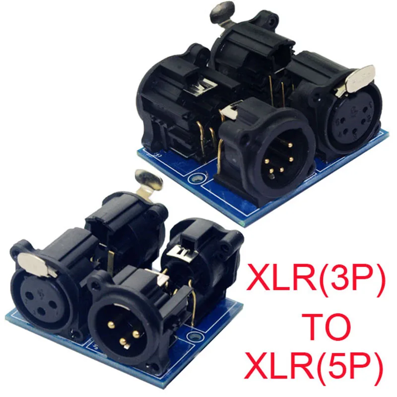 

Wholesale 1 pcs XLR5-XLR3 XLR 3P to XLR 5P DMX512 Relays connector terminal adapter use for DMX 512 LED decoder controller