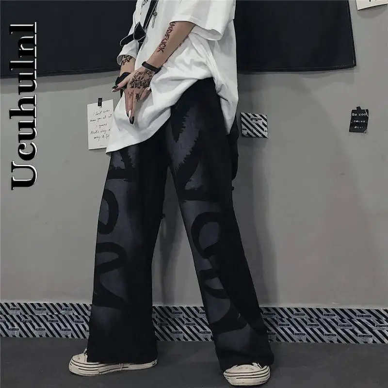 

Ucuhulnl Street Handsome Dark Casual Pants Loose and Thin Straight Wide Leg Pants Trousers Men's and Women's Sports Pants