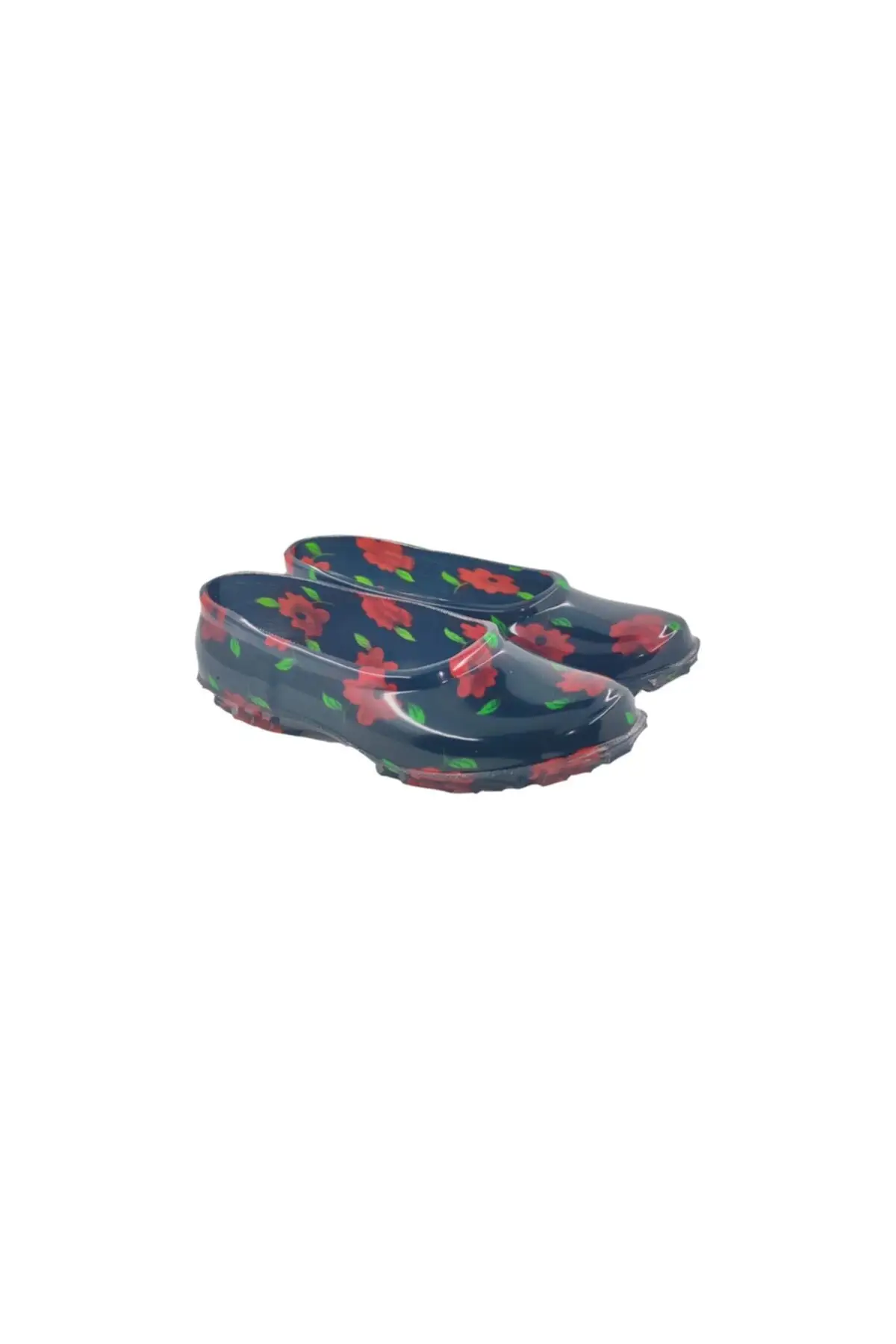

Women Red Floral Rubber Shoes Slip-Resistant Outsole Stain resistant Easy To Clean Home Business Garden Bathroom Beach Pool