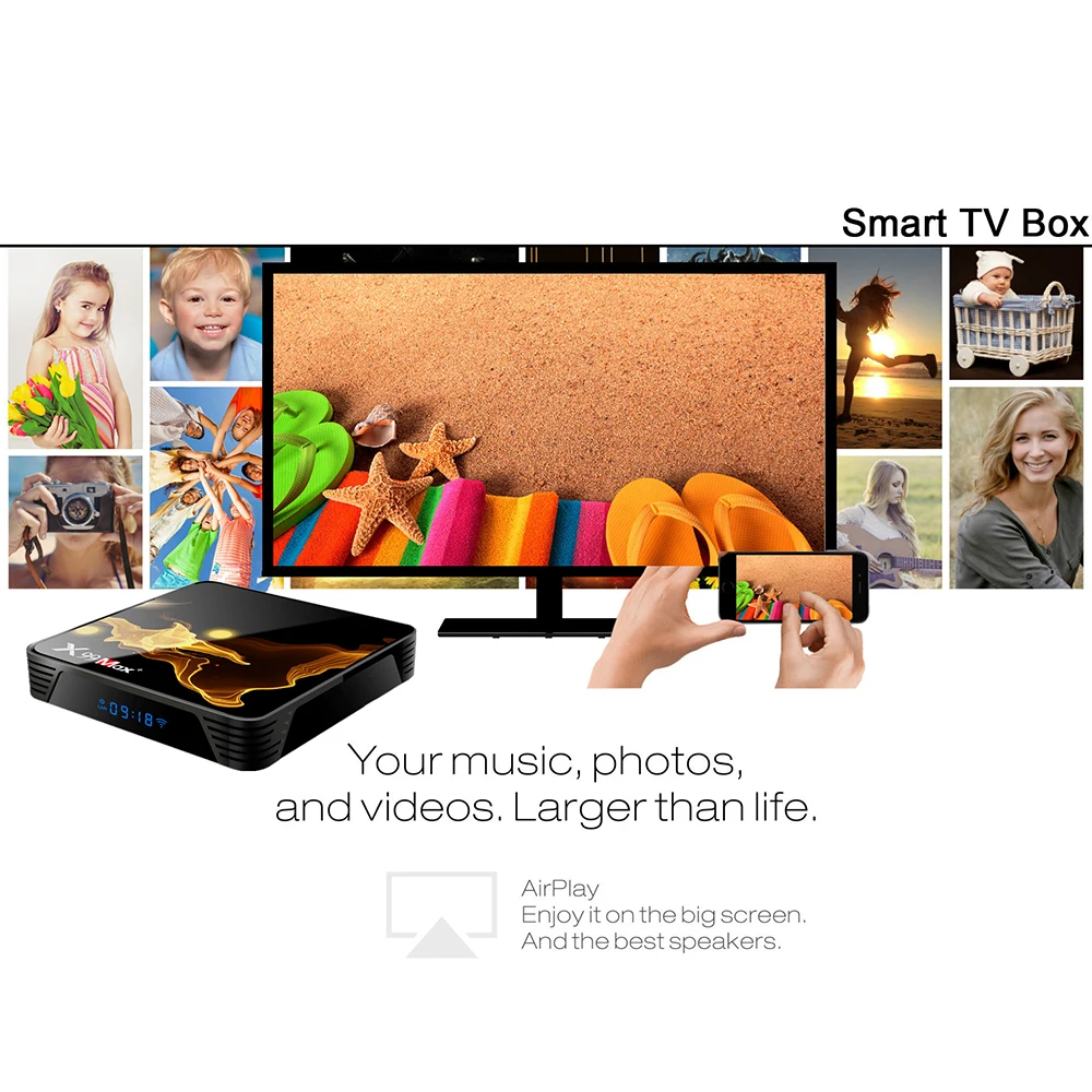 X99 MAX+ Smart Android 9.0 TV Box Amlogic S905X3 4GB 128GB 2.4G &amp 5G Dual WiFi 1000M LAN Miracast HD 8K Media Player Set Top |