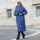 Зимняя парка 2020, Длинная Верхняя одежда с карманами, элегантное пальто, теплое толстое длинное женское пуховое пальто с капюшоном