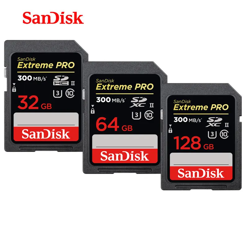 SanDisk Экстремальная скорость 64 Гб UHS-ll SD карта памяти 128G камера карта памяти флэш-карта 300 МБ/с./с 32 Гб UHS-II чтение 300 м