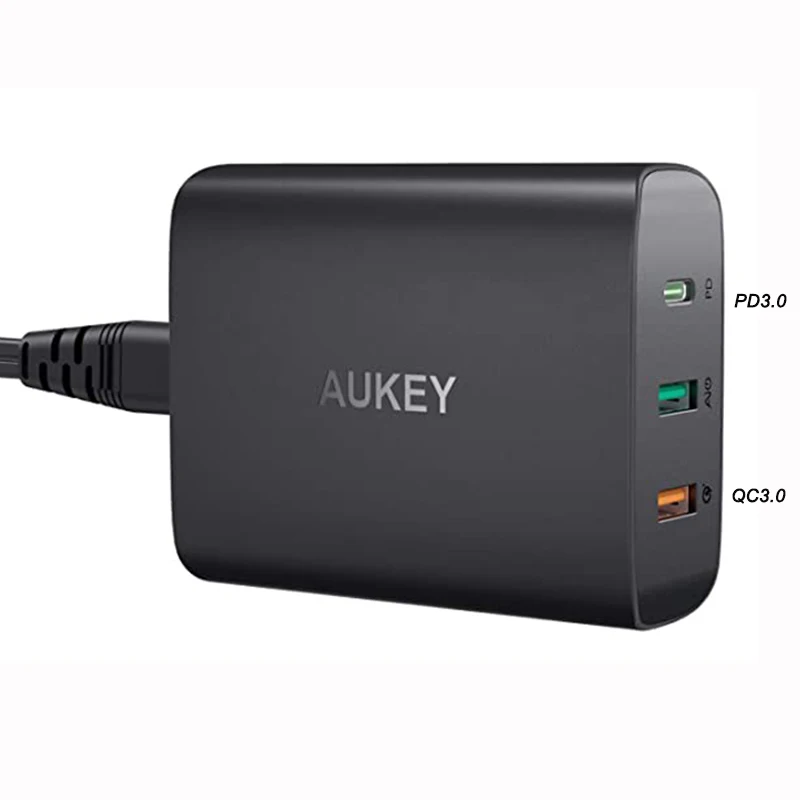 Зарядное устройство AUKEY сетевое с 3 USB-портами 74 5 Вт 46 PD 0 и 18 | Мобильные телефоны