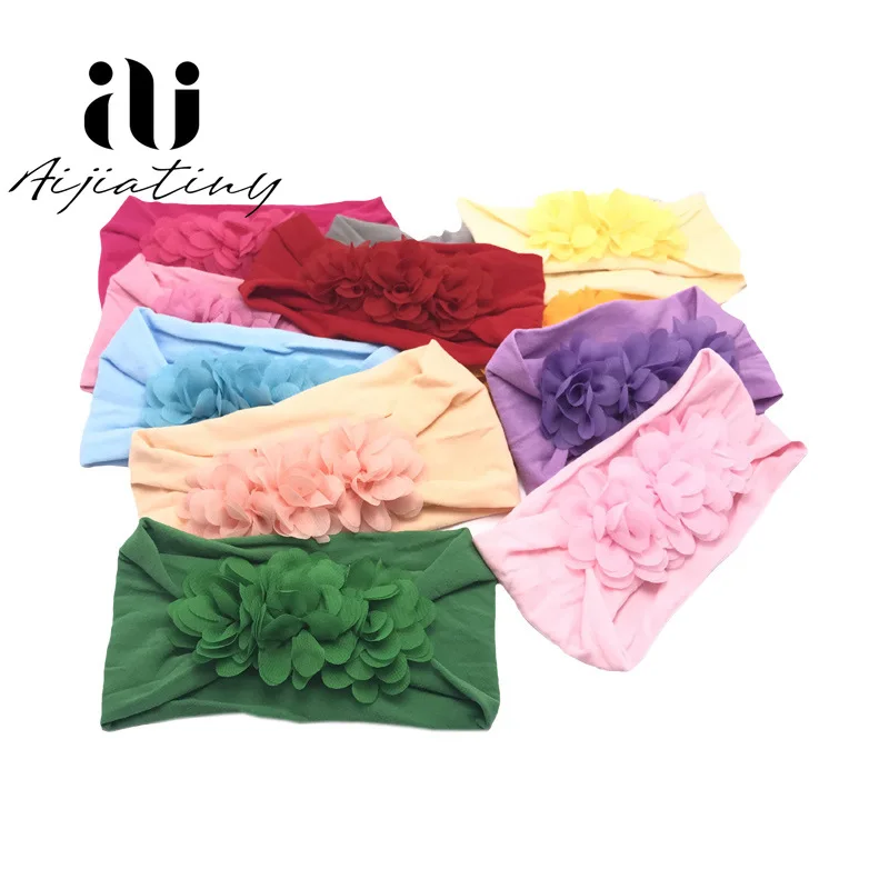 Baby Girl Headbands - Big Floral Elastic Hair Bands, 3D Flower Hair Accessories for Kids and Toddlers, Elastic Head Wraps with Bow image 5