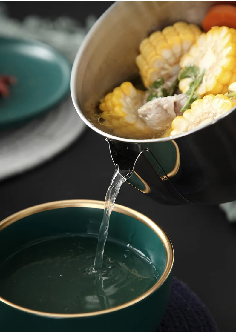 

304 Stainless Steel Oil Separator Bowl Oil Separator Oil Filter Pot Out Grease Soup Oil Fat Separator Strainers Kitchen Tools