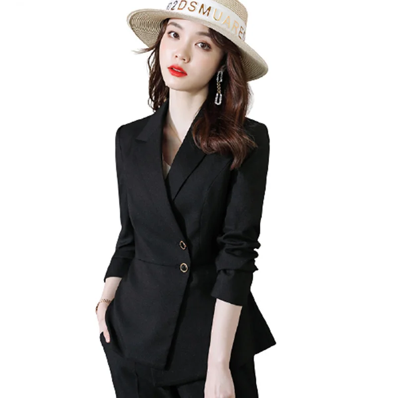 

Женские костюмы, новинка 2021, Осенний официальный высококачественный модный профессиональный темпераментный Тонкий Блейзер и брюки, Офисна...