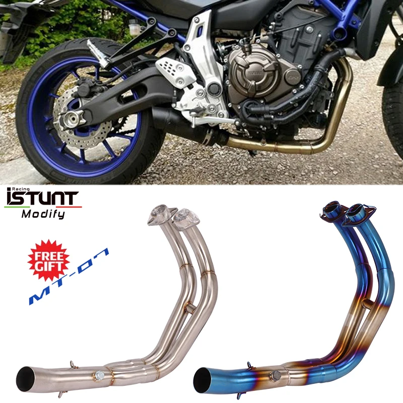 

MT07 front pipe Motorcycle Exhaust Muffler Modified stainless steel Front Pipe Slip-On For YZF MT-07 2014 - 2016 2017 2019 FZ07