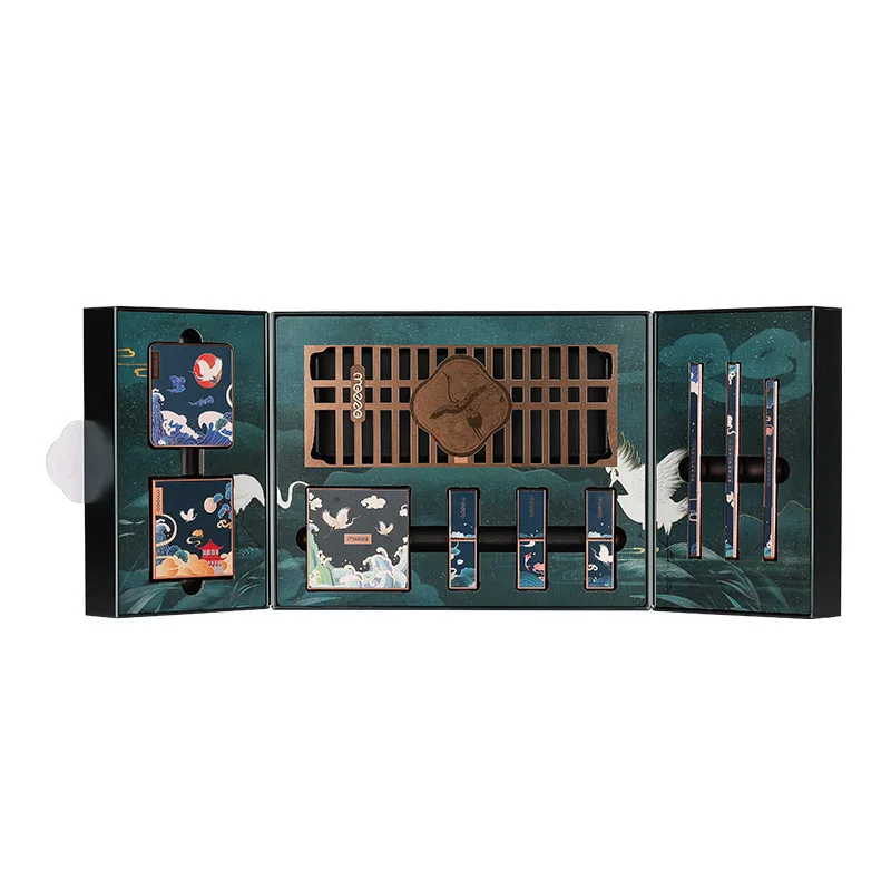 

Chinese Style Carved Lipstick Set Twilight Afterglow Makeup Gift Eye Shadow Lipstick BB Cream Eyebrow Pencil Gift Makeup Set Box