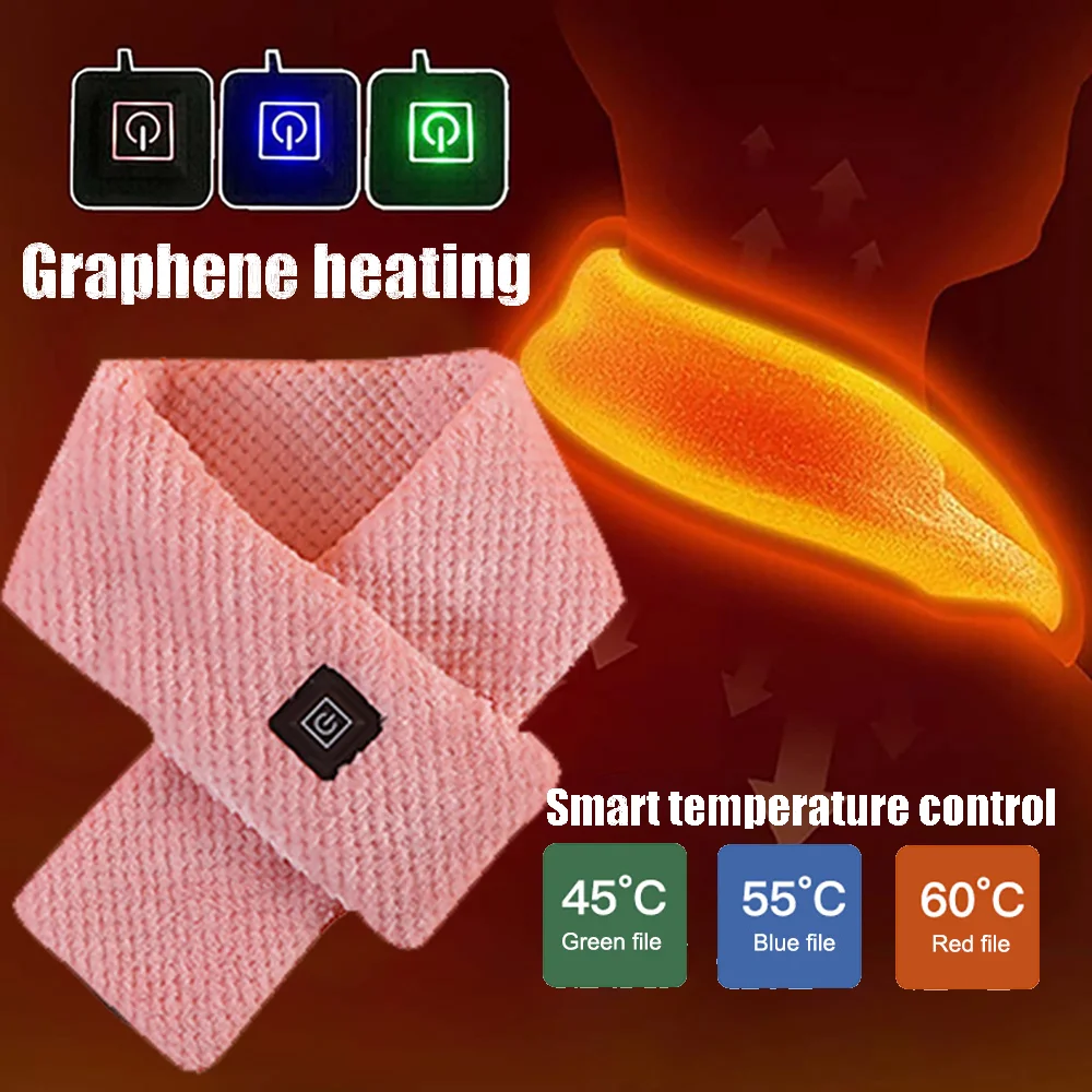 

2021 New USB Heated Winter Scarf Men and Women Shawl Foreign Trade Smart Heating Color Vibration Massage Scarf Waterproof