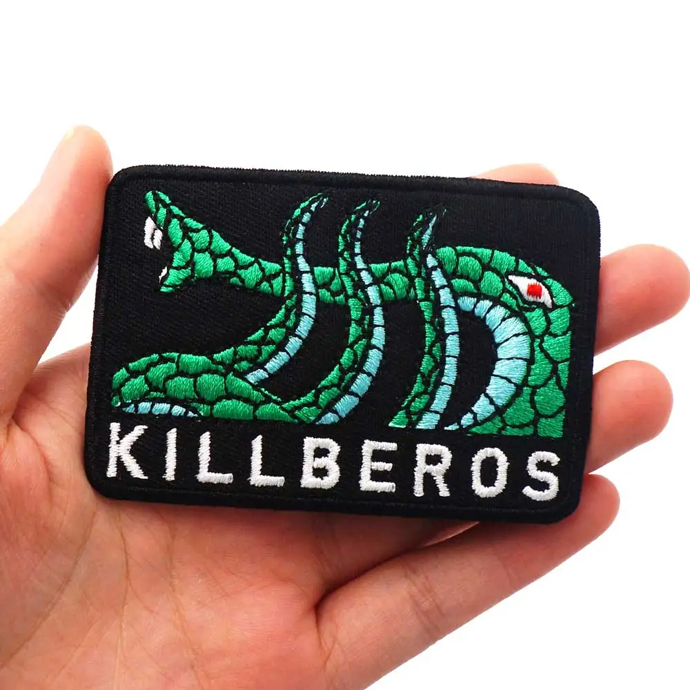 Нашивки для одежды с изображением мыши и змеи в стиле панк-байкеров вышитая