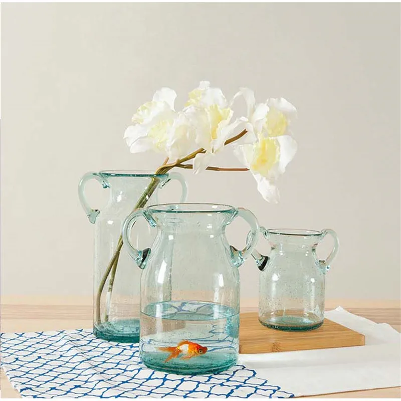 Прозрачная разноцветная настольная стеклянная ваза для гидропоники сушеные