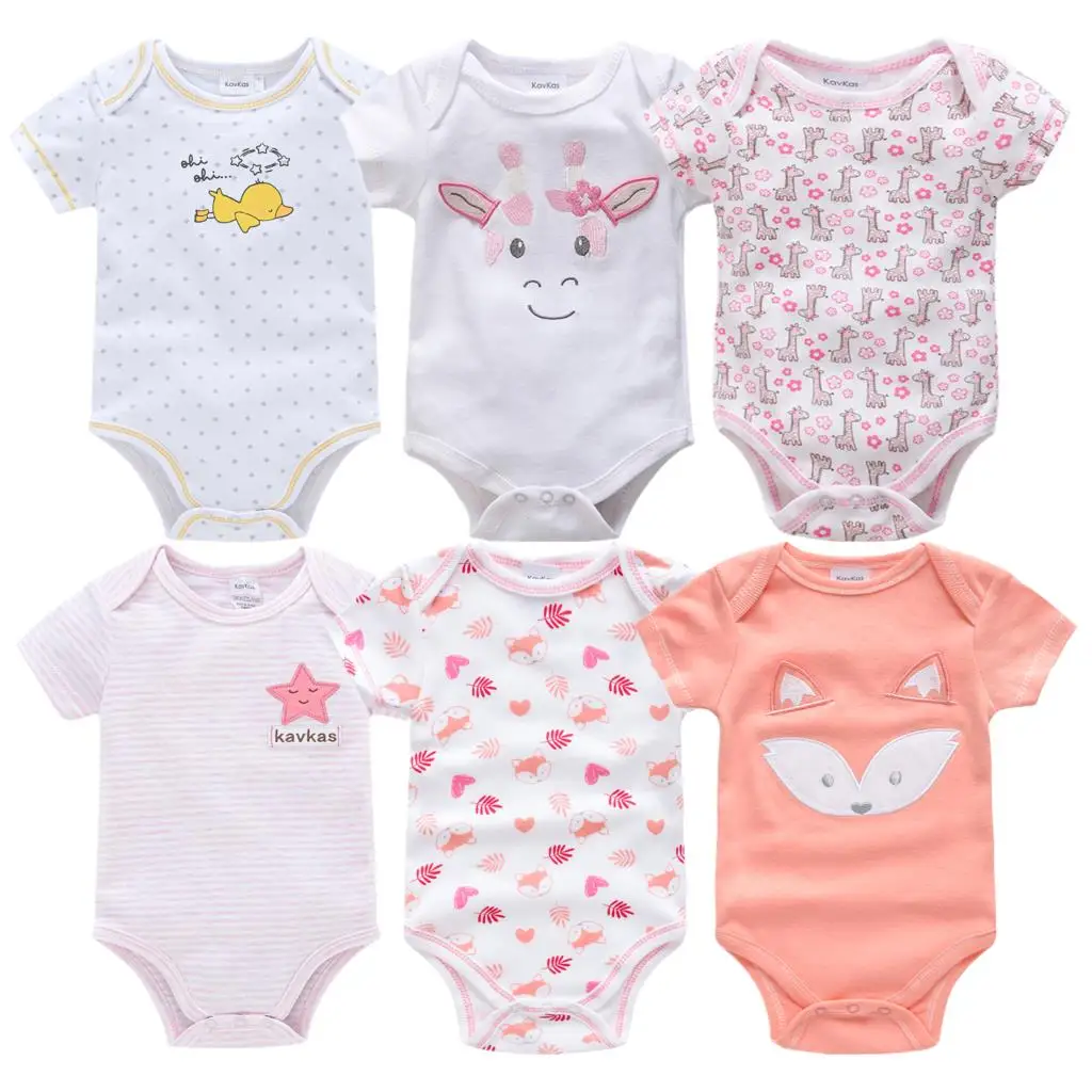 

2021 6PCS Newborn Baby Girl Bodysuits Girls Clothing 0-12M Baby Boy Clothes 100%Cotton Unicorn Baby Boy Clothes Roupas de bebe