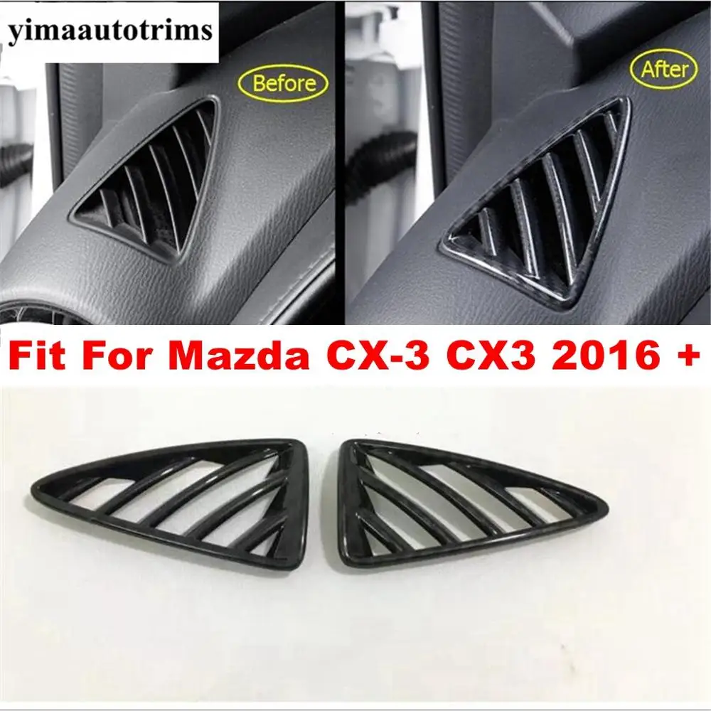 

For Mazda CX-3 CX3 2016 - 2021 Car Dashboard Inside Air AC Outlet Vent Decor Cover Trim ABS Carbon Fiber Accessories Interior