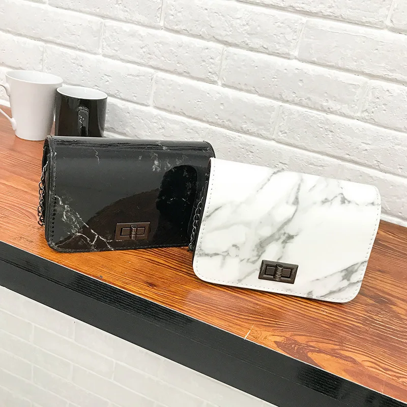 

Crossbody Bags for Women Marble Pattern Shoulder Bag Lock Buckle Wild Messenger Small Square Marble White Bag Designer Handbags