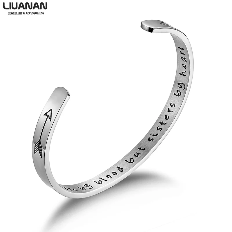 

Best Friends Bracelets Graduation Farewell Gift Friendship Jewelry Not Sisters by Blood But Sisters by Heart Bangle Bracelet