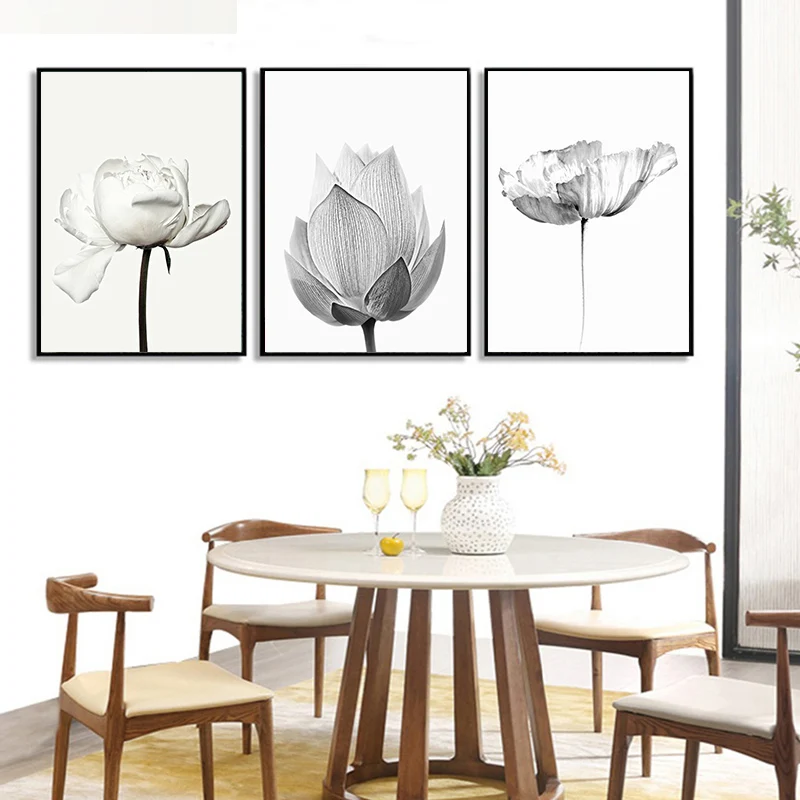 Минималистичная Скандинавская Настенная картина с цветами Абстрактная Картина