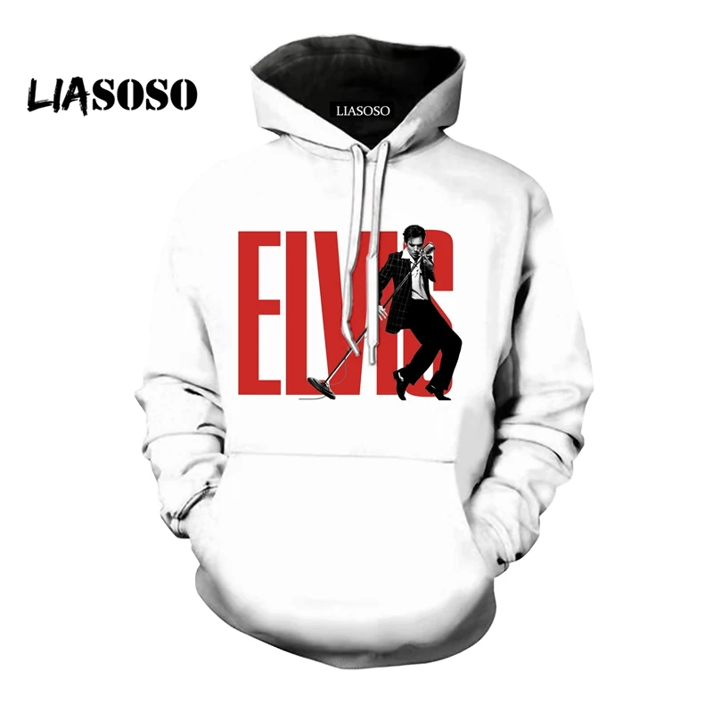 LIASOSO/модные толстовки с капюшоном 3D принтом в стиле унисекс Толстовки Король рок
