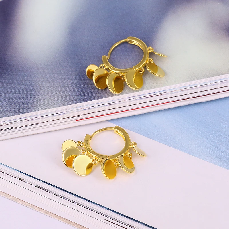 ROXI круглый диск кисточкой из нержавеющей стали серьги кольца для Для женщин 925