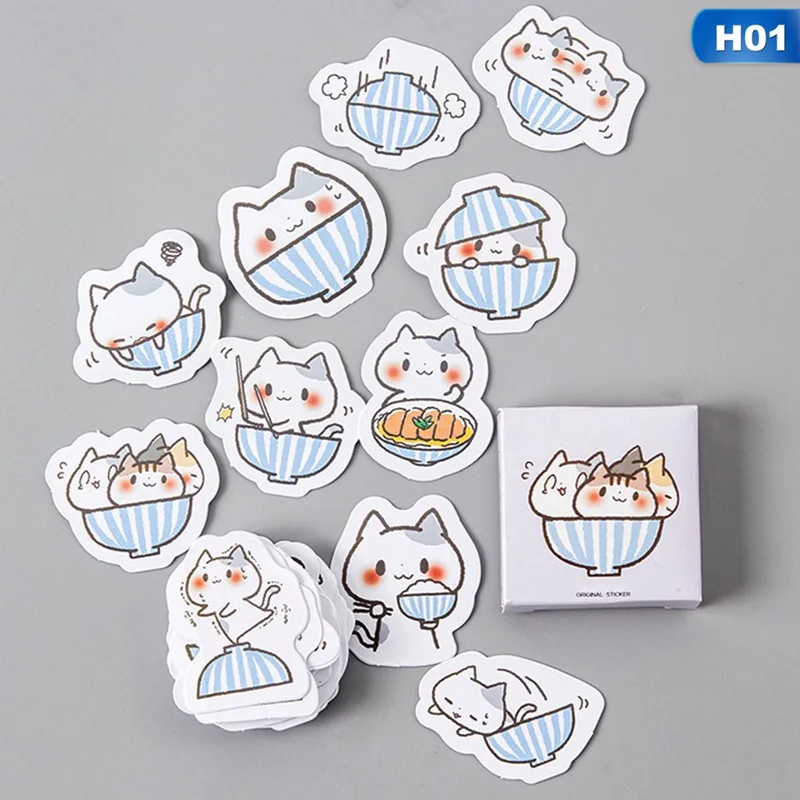 

45PCS/lot Beautiful Cat Sticker DIY Hand Gift Bag Sealing Kawaii Decoration Adhesive Tape Diary Stationery