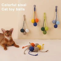 sisal rope weave cat balls toy funny pet products for kitten colourful interactive cat toy scratch pet chewing toys dropshipping