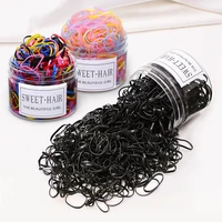 500pcs childrens hair accessories disposable rubber band girls baby strong pull constant black small hair ring color head rope
