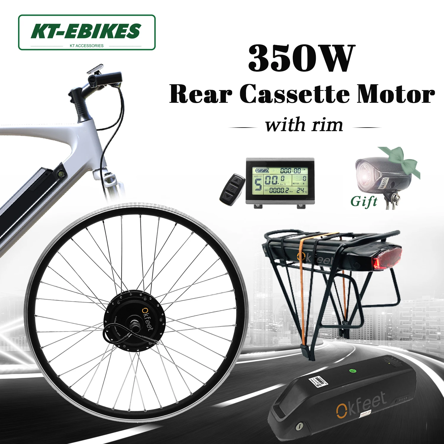 Комплект для электровелосипеда задний фрезерный двигатель - Цена: 50124.16