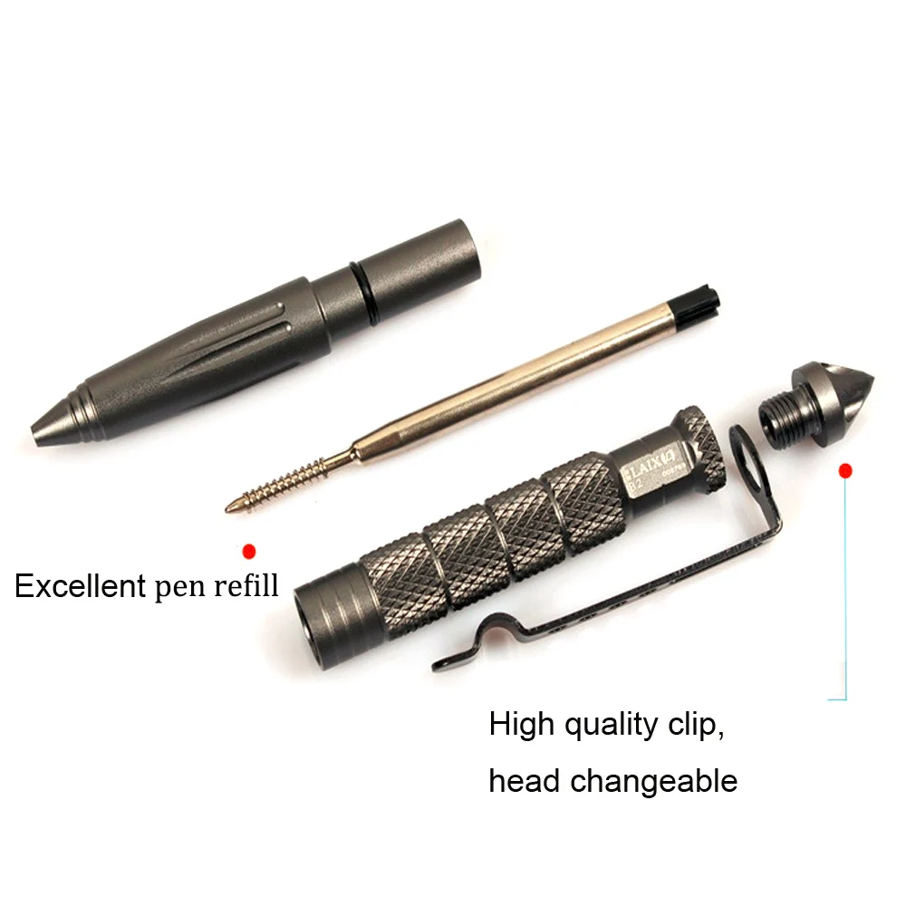 1PCS multi-function tactical pen tungsten steel rotating neutral tool window glass metal ball multifunction |