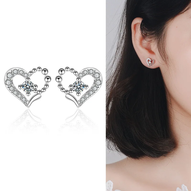 Серебряные иглы серебряные маленькие серьги гвоздики женские Джокер циркон