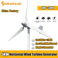 china factory energy windmill 5000w 5kw 220v 380v permanent maglev wind turbine generator with mppt controller on grid system
