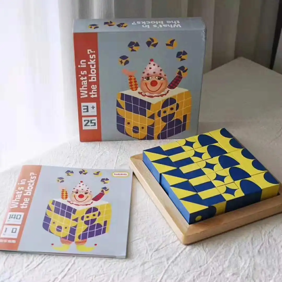 Фото Деревянные игрушки кубик мозга 3D Кубик Рубика Цветные Кубики раннего