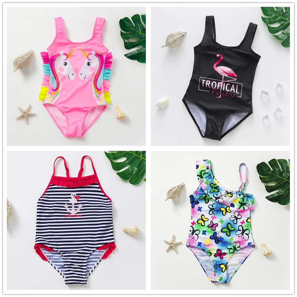 

2-16Year Girls swimwear Kids one piece Teenager Girls Swimwear Rainbow Children swimsuit Kids Beachwear Bathing suit-ST9070MIX