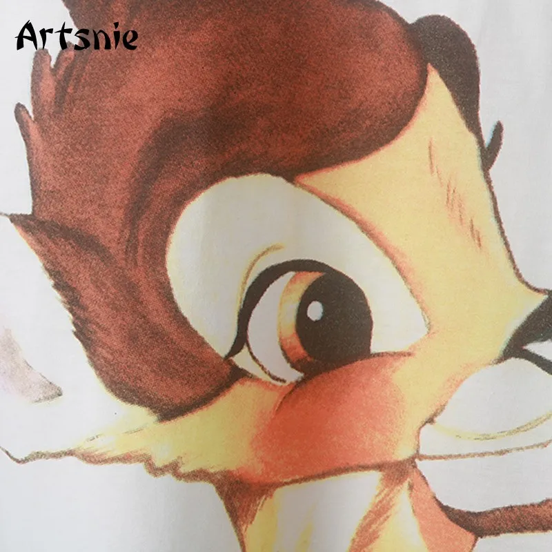 Женская футболка с короткими рукавами Artsnie disney bambi винтажная Повседневная белая