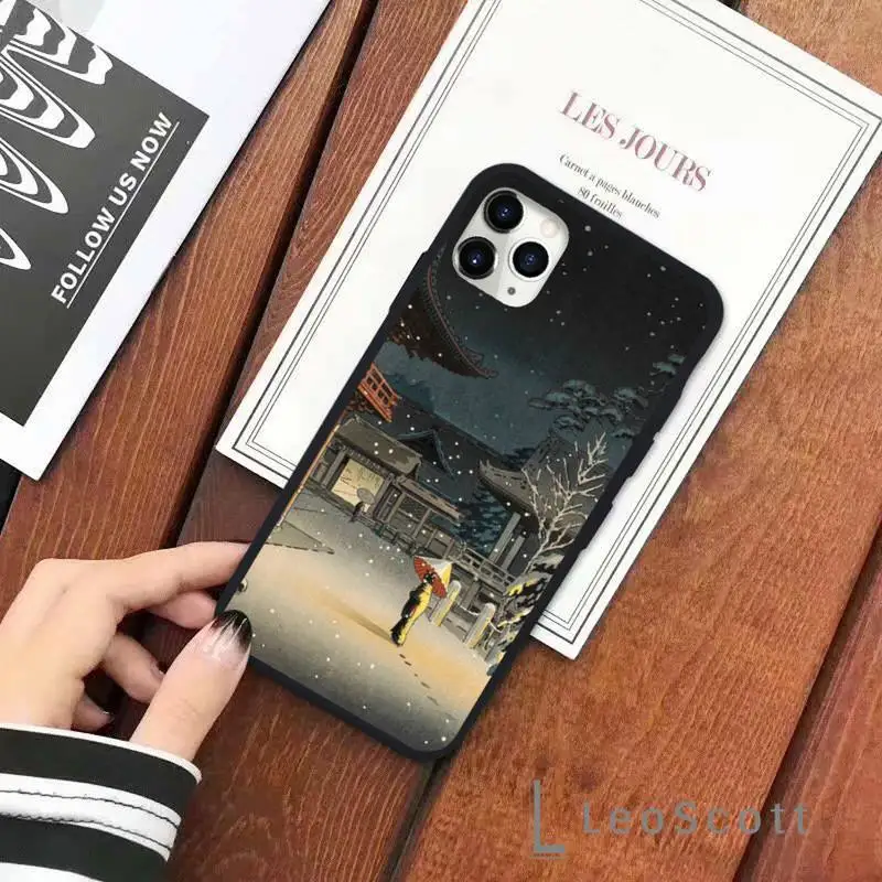 

Ukiyo-e Tokyo Japanese Art Phone Case for iPhone 11 12 pro XS MAX 8 7 6 6S Plus X 5S SE 2020 XR Soft silicone Shell Cover Funda