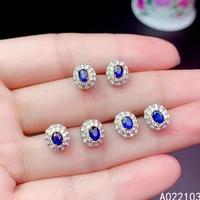 kjjeaxcmy 925 sterling silver inlaid natural sapphire chinese style elegant simple girl gem stud support check
