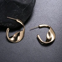 mydiy new metal geometric irregular stud earrings twist alloy punk fashion statement vintage jewelry gold color pendientes gift