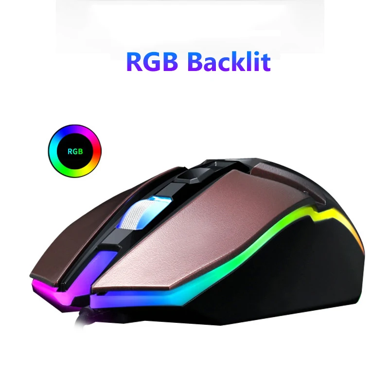 USB Проводная оптическая мышь с RGB подсветкой профессиональная игровая 2400 DPI для ПК